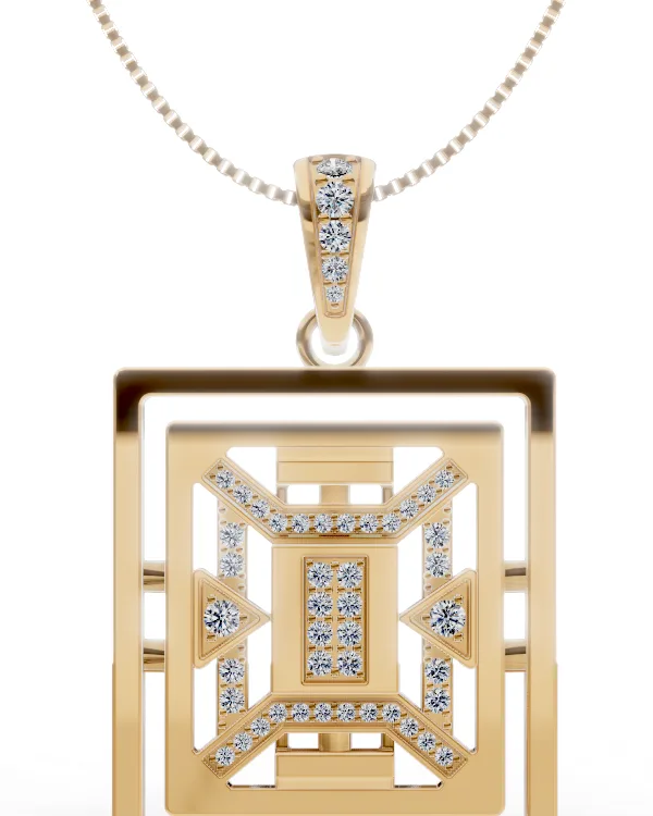 Art deco rámový přívěsek