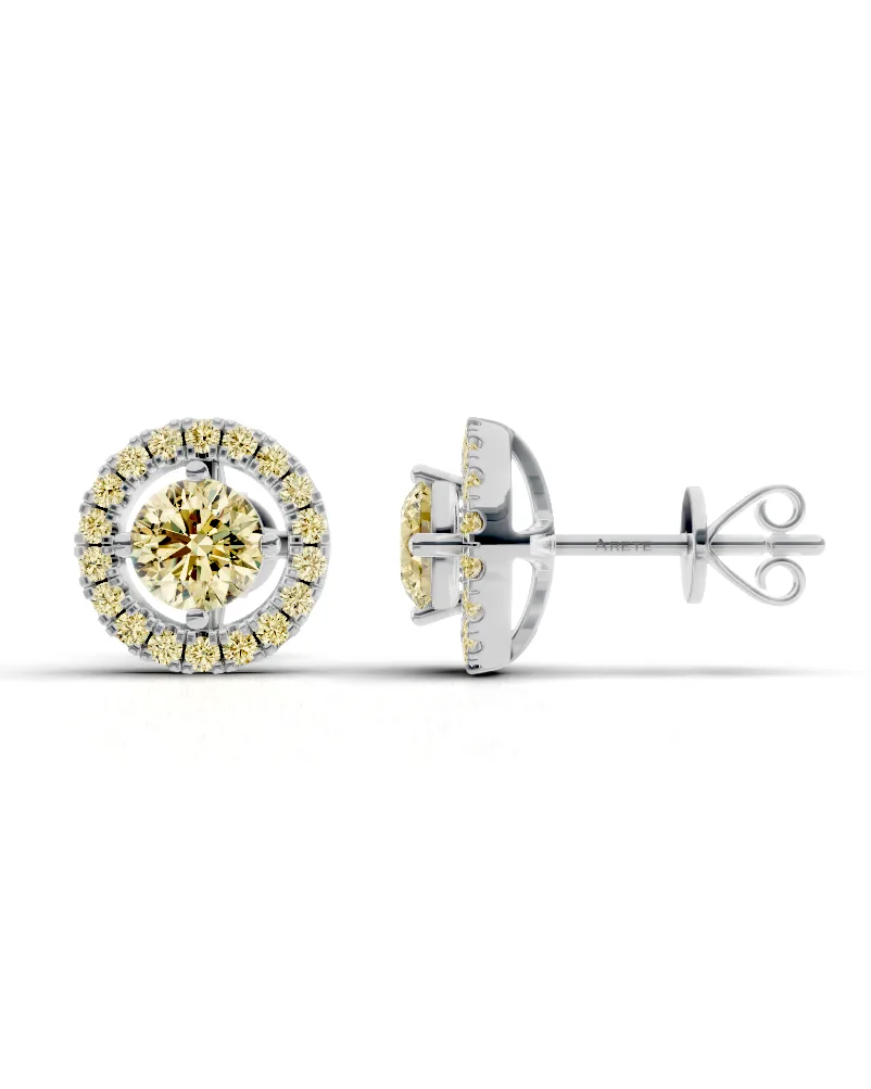 Elegantní náušnice s diamanty po obvodu