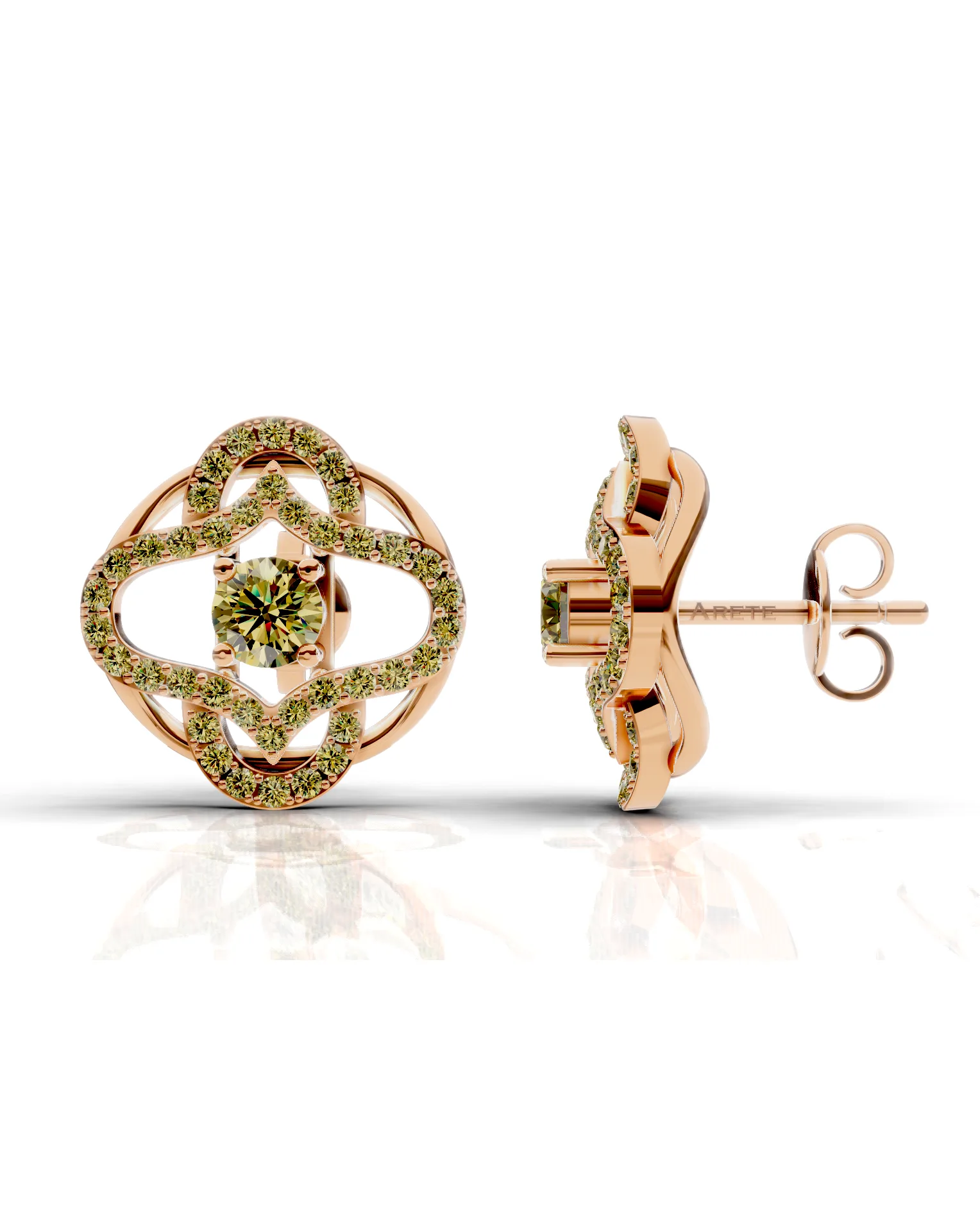 Quatrefoil diamantové náušnice