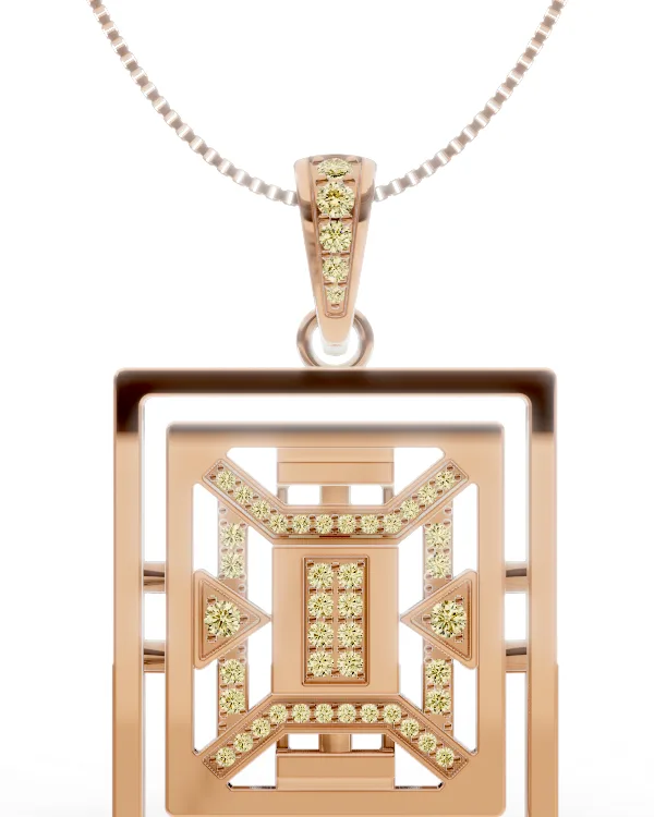Art deco rámový přívěsek