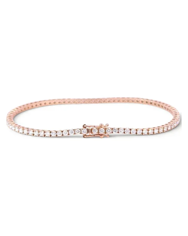 Tenisový náramek s diamanty E-F VS-SI, 14kt růžové zlato, 2,12 ct