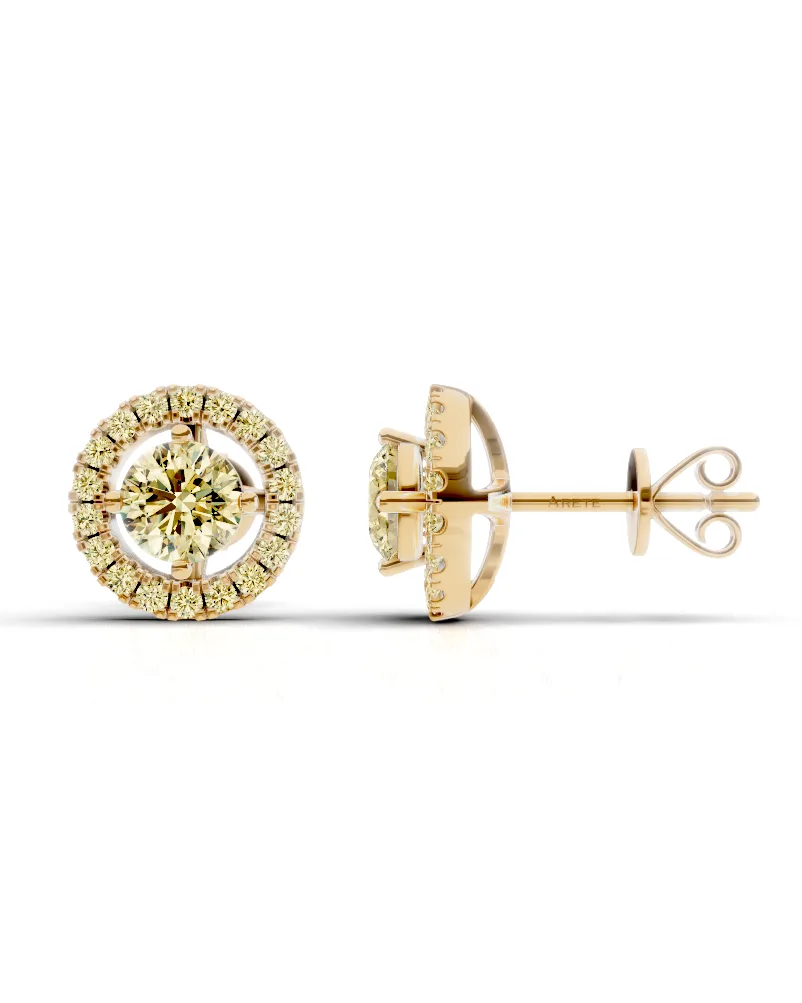 Elegantní náušnice s diamanty po obvodu