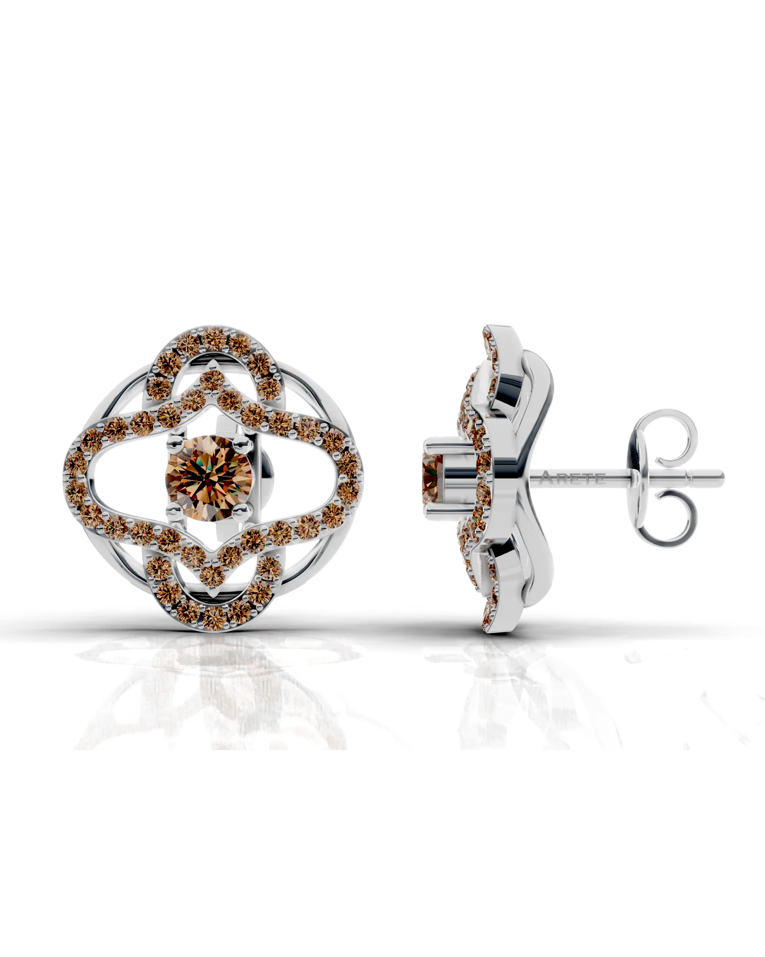 Quatrefoil diamantové náušnice