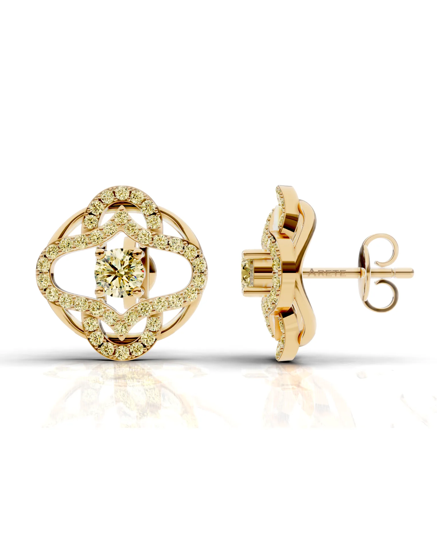 Quatrefoil diamantové náušnice