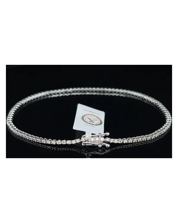 Tenisový náramek s hnědými diamanty, 14kt bílé zlato, 0,75 ct