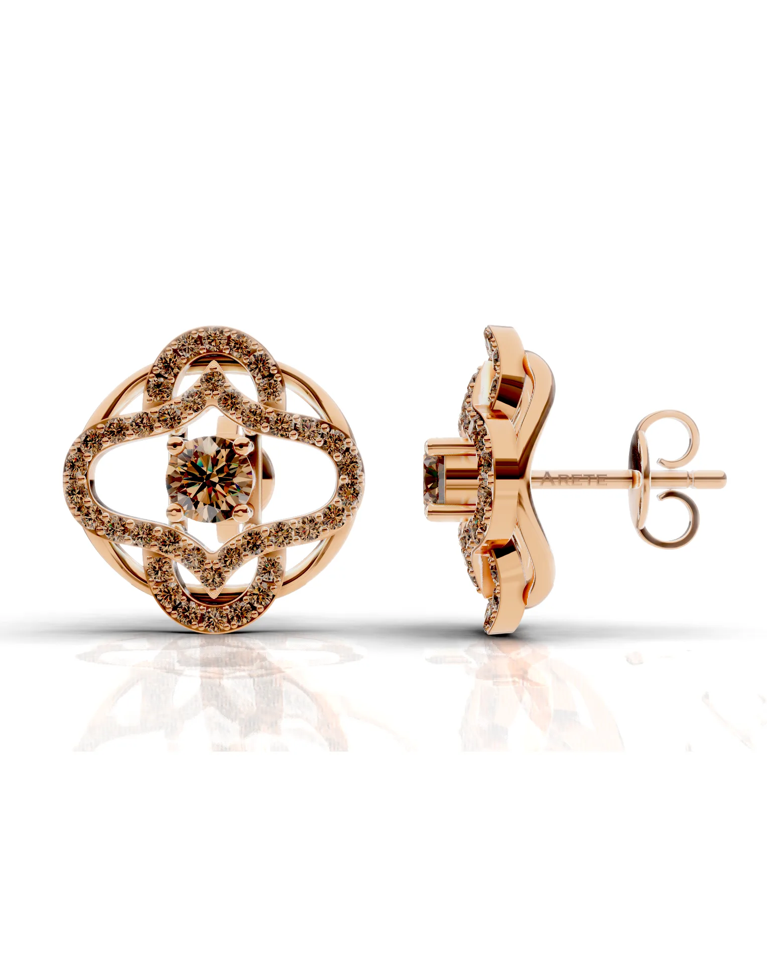 Quatrefoil diamantové náušnice