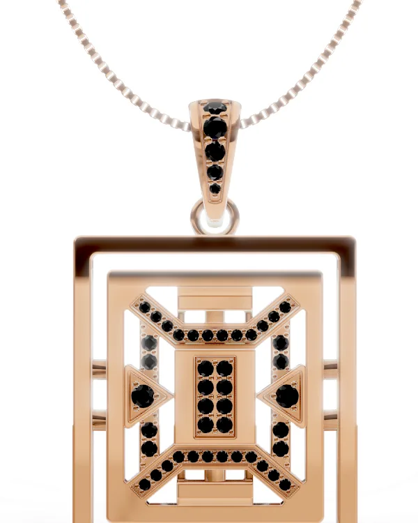 Art deco rámový přívěsek