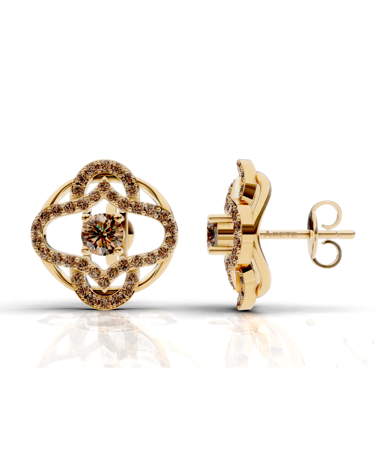 Quatrefoil diamantové náušnice