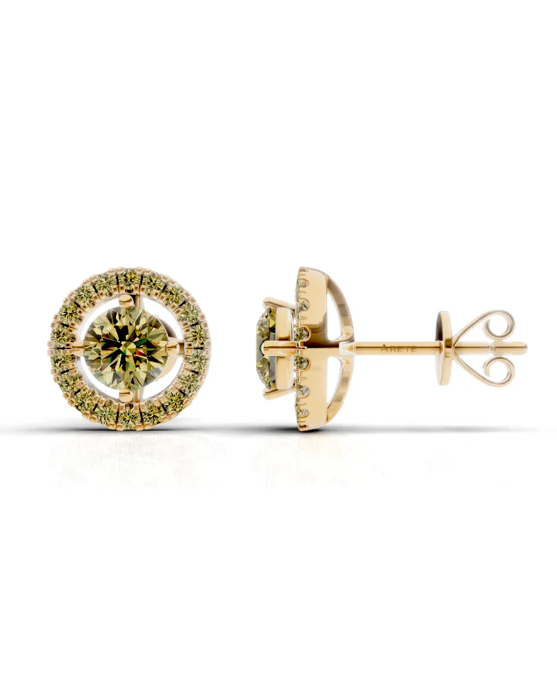 Elegantní náušnice s diamanty po obvodu