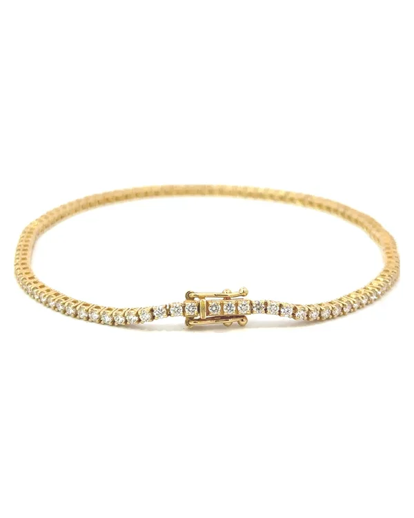 Tenisový náramek s diamanty D-E SI-VS, 18kt žluté zlato, 1,76 ct