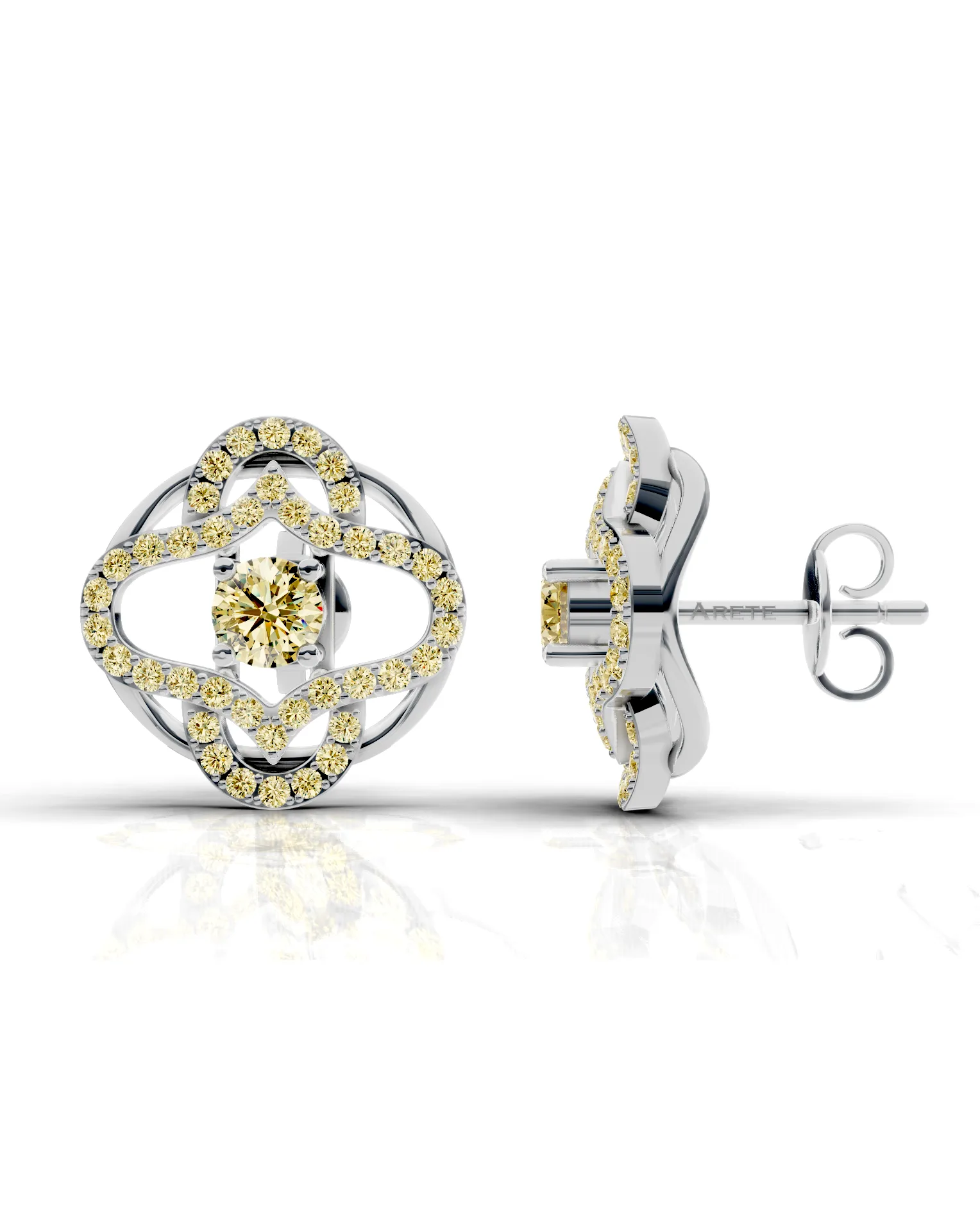 Quatrefoil diamantové náušnice