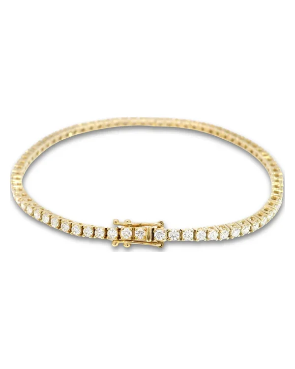 Tenisový náramek s diamanty D-E VS, 14kt žluté zlato, 1,99 ct