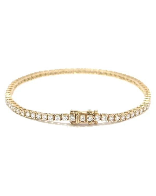 Tenisový náramek s diamanty D-E VS, 14kt žluté zlato, 2,01 ct