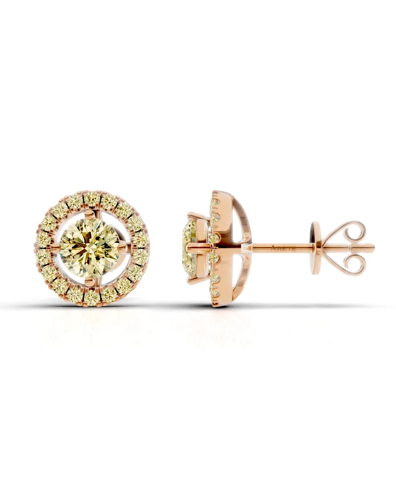 Elegantní náušnice s diamanty po obvodu
