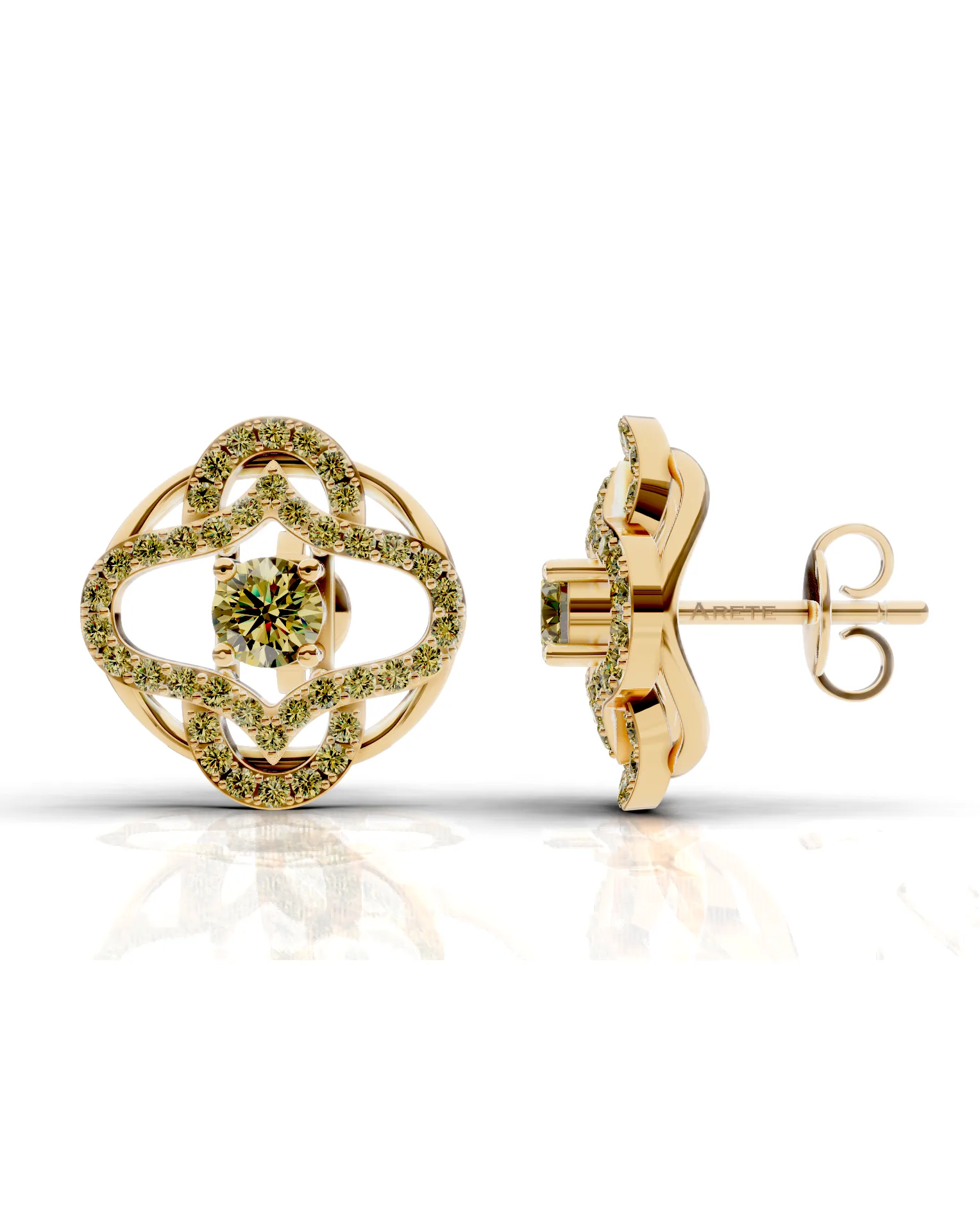 Quatrefoil diamantové náušnice