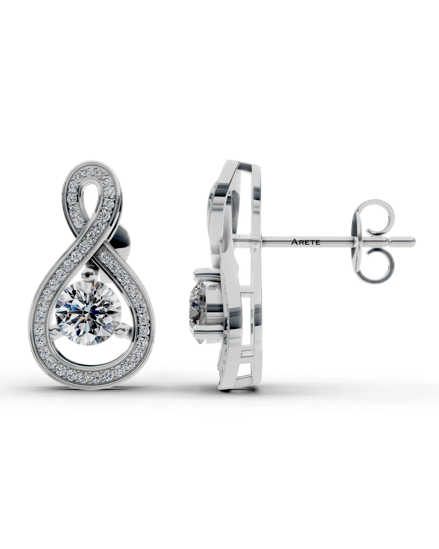 Náušnice infinity s pavé