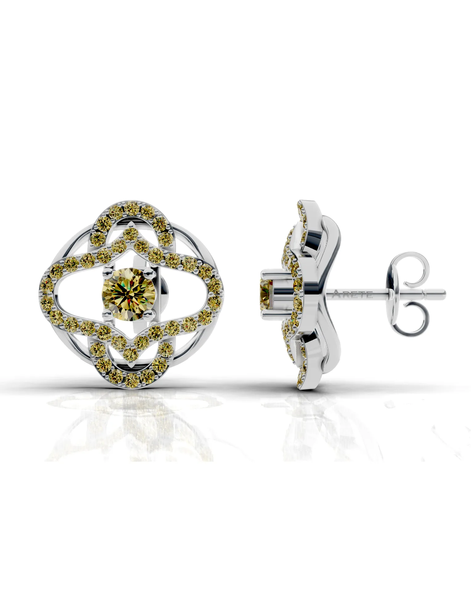 Quatrefoil diamantové náušnice