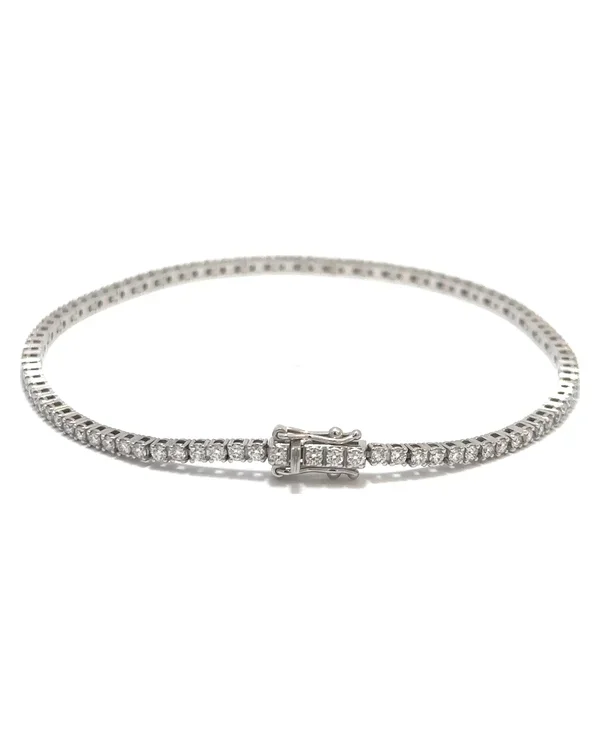 Tenisový náramek s diamanty E-F VVS-VS, 14kt bílé zlato, 1,41 ct