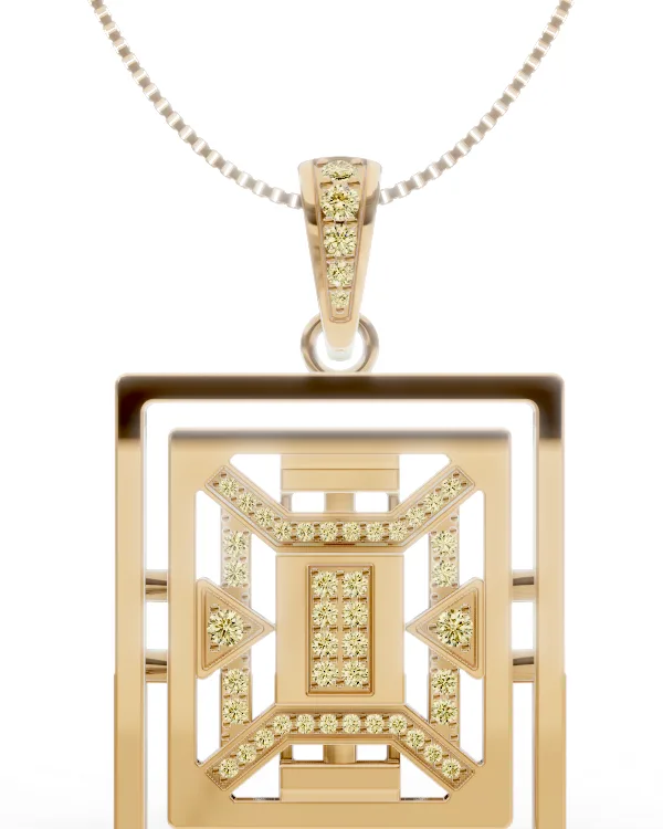 Art deco rámový přívěsek