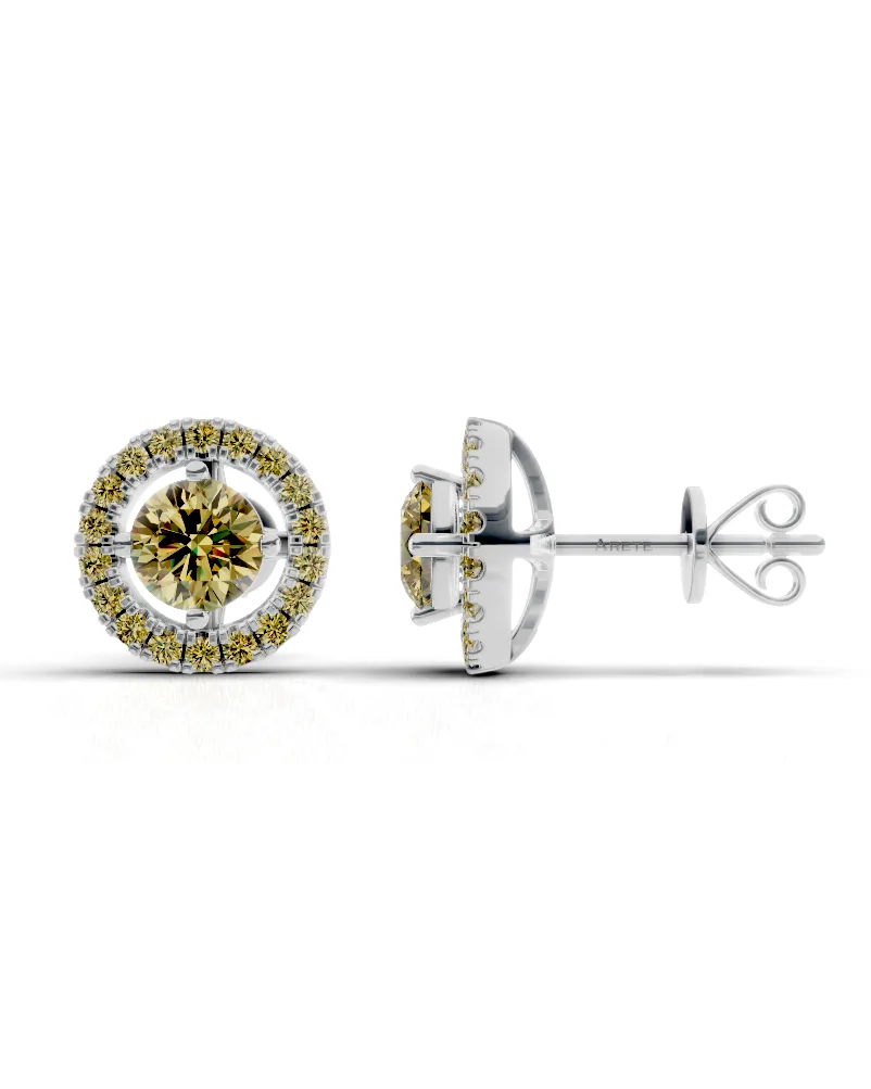 Elegantní náušnice s diamanty po obvodu