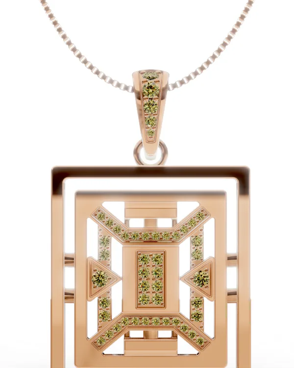 Art deco rámový přívěsek