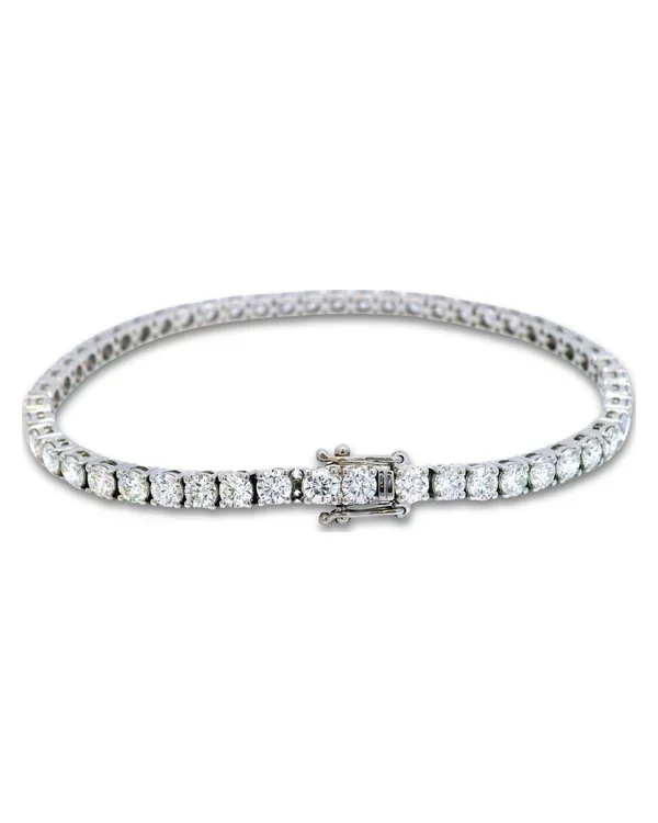 Tenisový náramek s diamanty E-F VS, platina 950, 6,76 ct