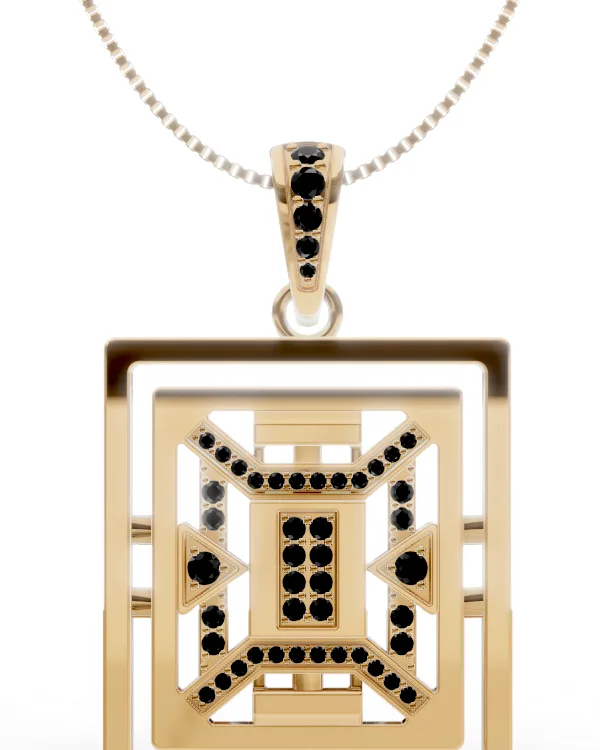 Art deco rámový přívěsek