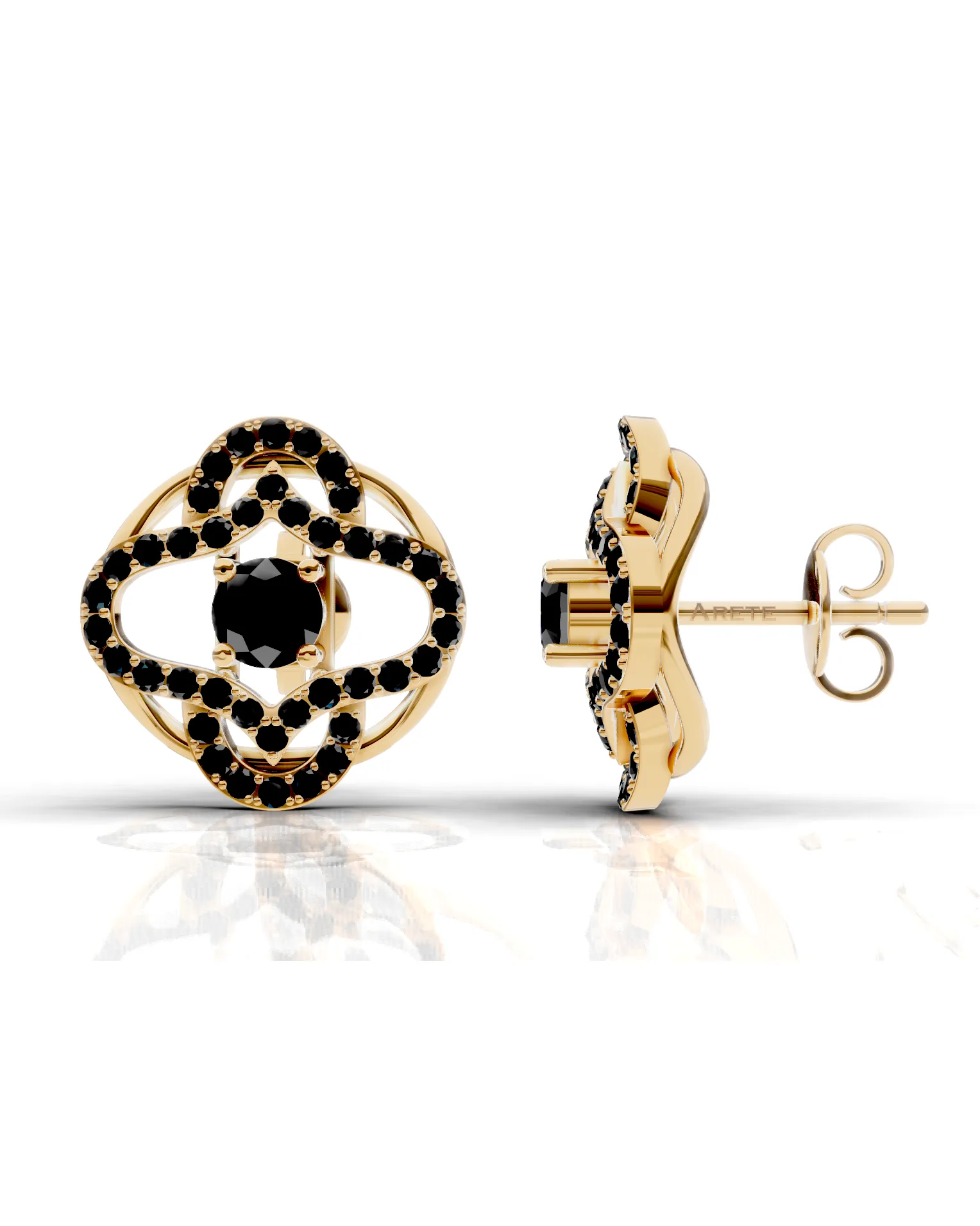 Quatrefoil diamantové náušnice