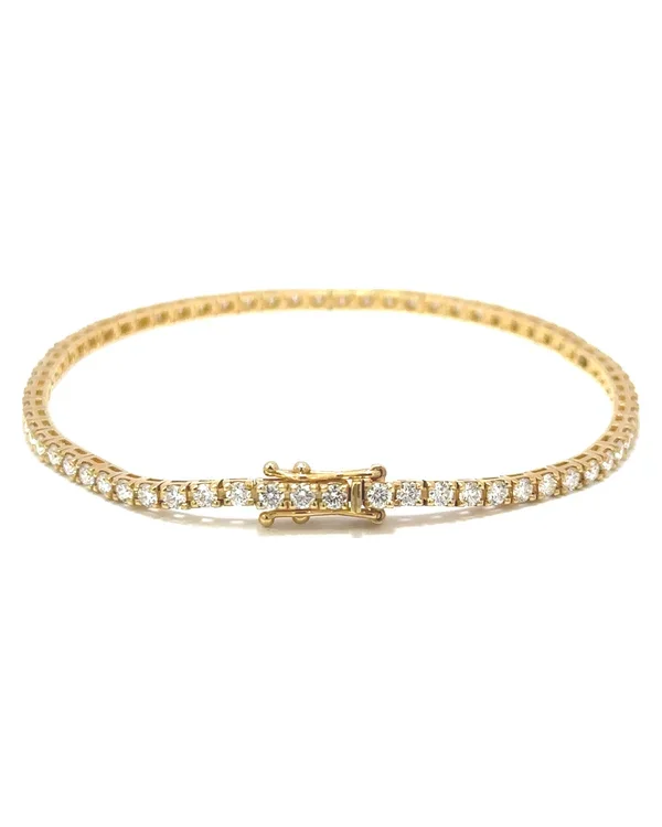 Tenisový náramek s diamanty D-E VS-SI, 18kt žluté zlato, 2,30 ct