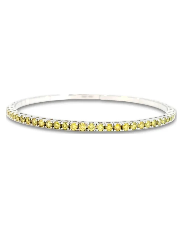 Flexi náramek se žlutými diamanty, 18kt bílé zlato, 1,35 ct