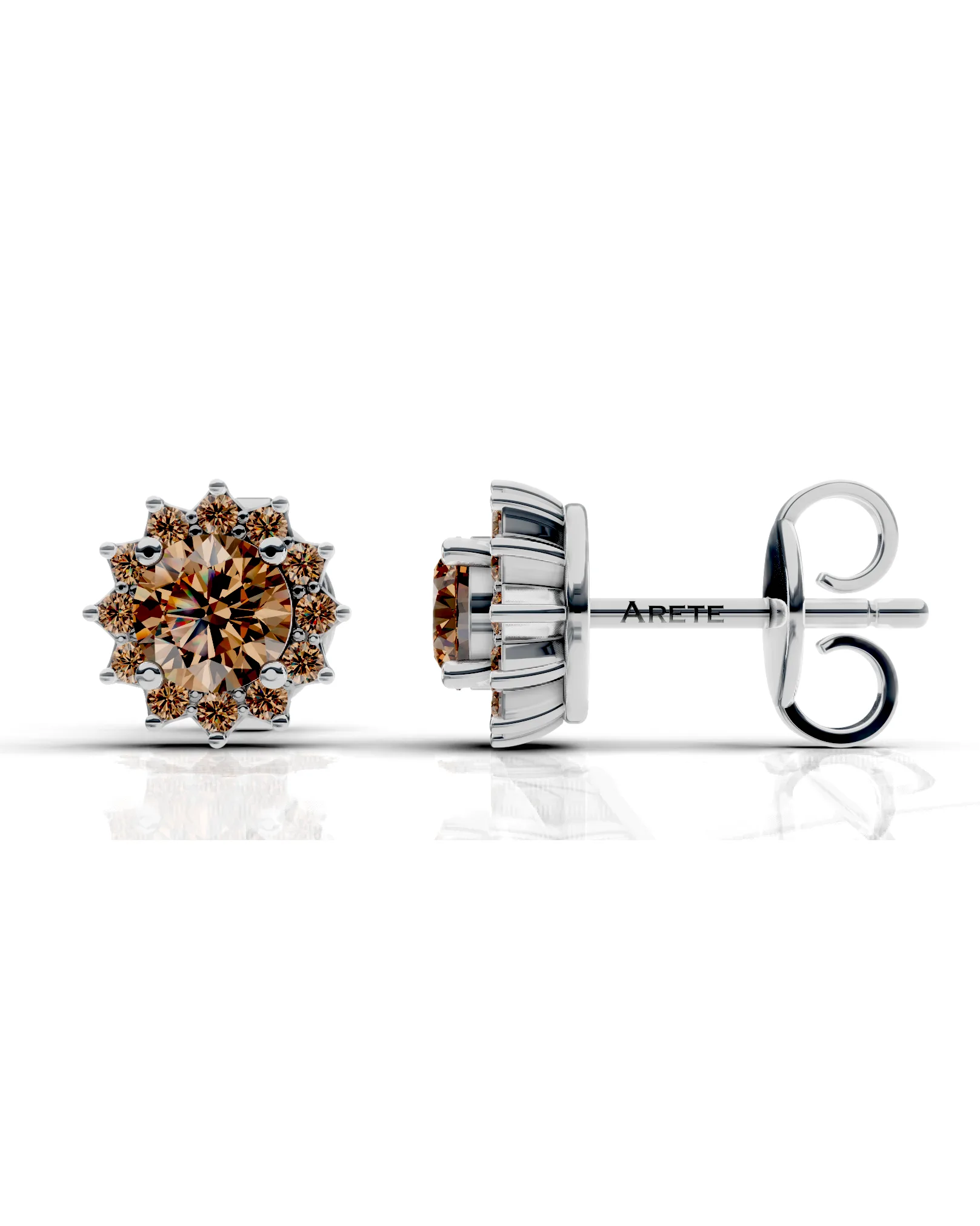 Diamantové náušnice s květinovým motivem