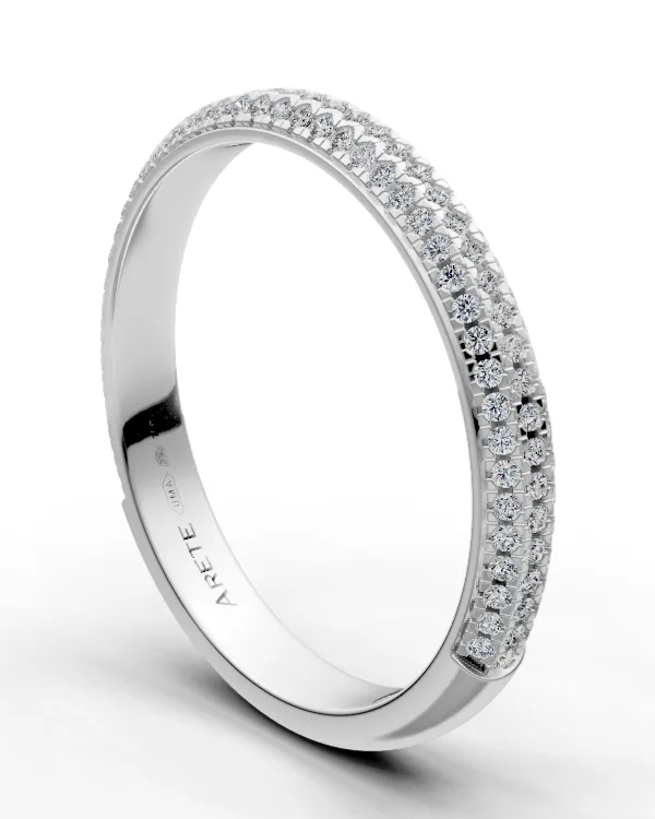 Dvouřadý mikro pavé prsten