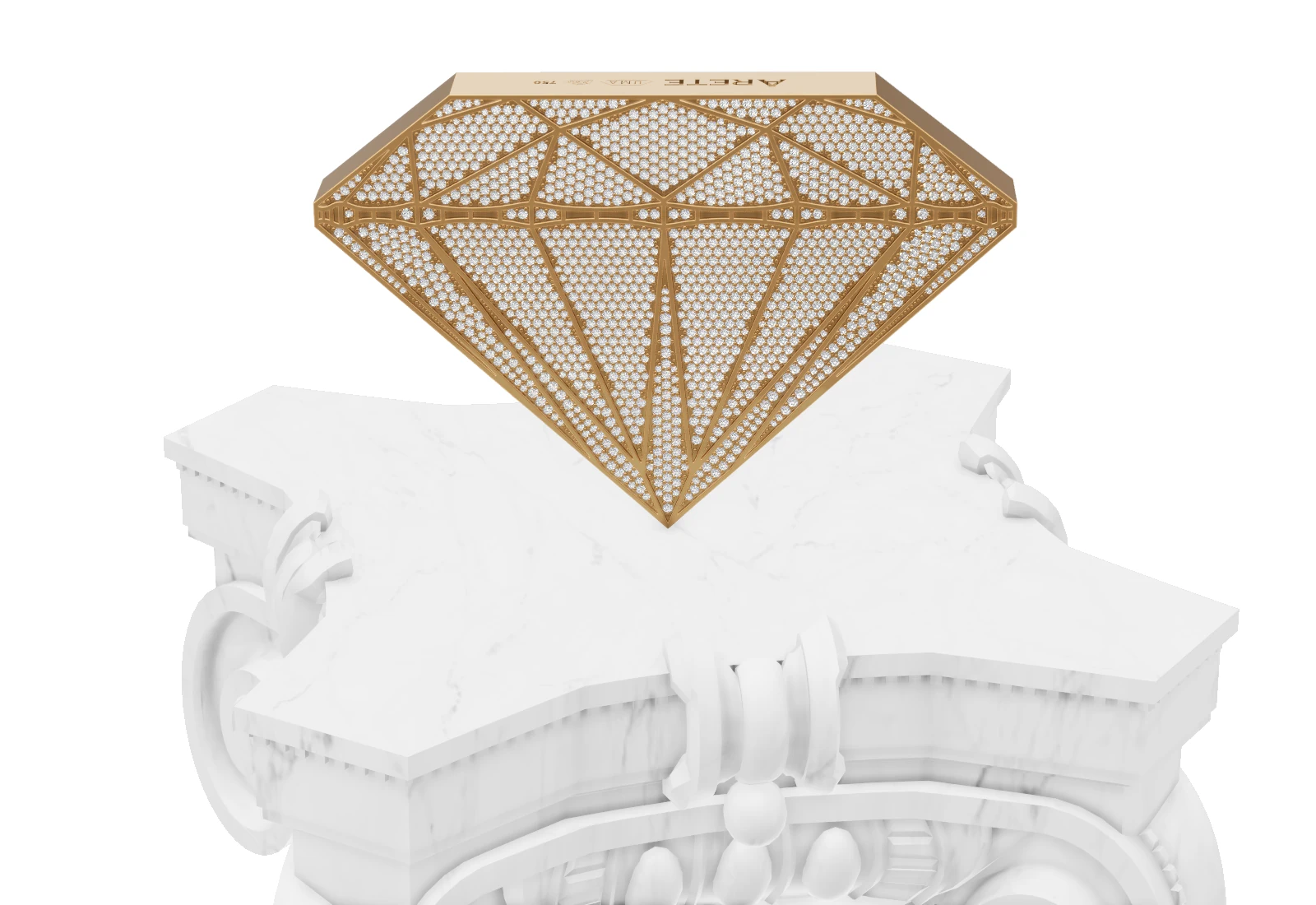 3D vizualizace diamantové trofeje