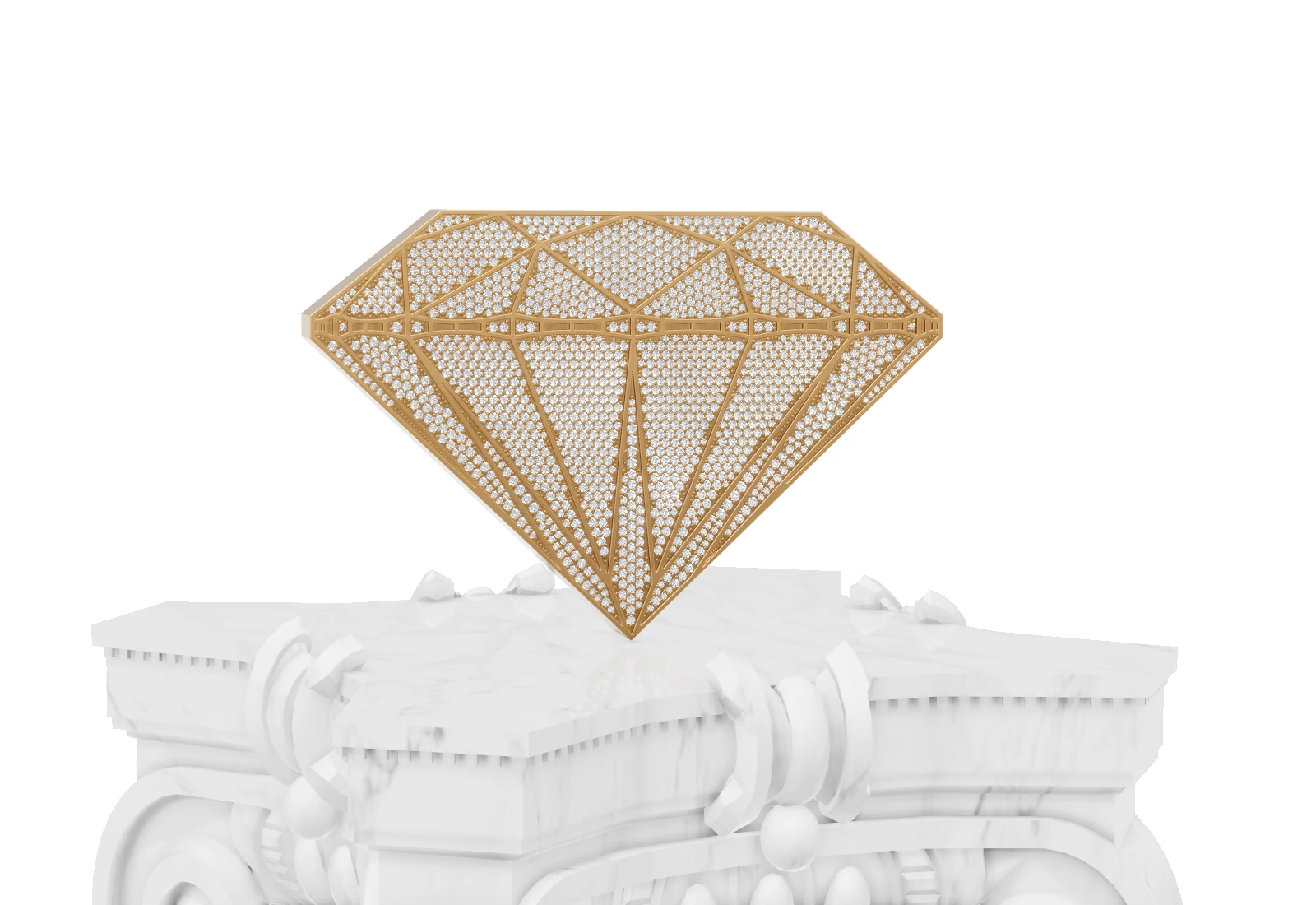 3D vizualizace diamantové trofeje